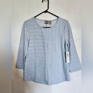 NWT Chicos long sleeved top chicos size 0 light blue and gray